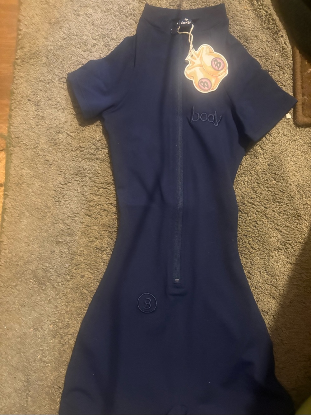 Body by raven Tracy blue navy romper XS